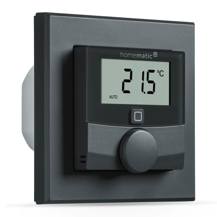 Homematic IP Smart Home Wandthermostat mit Schaltausgang – für Markenschalter, anthrazit, digitales