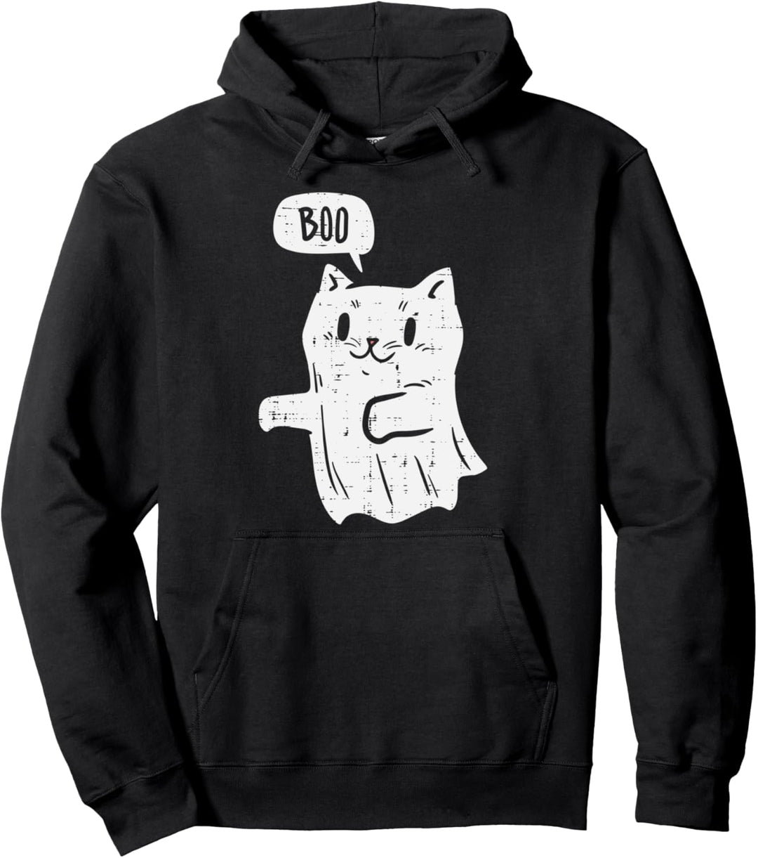 Geisterkatze, lustig, Halloween, Tier, Herren, Damen, Kinder Pullover Hoodie
