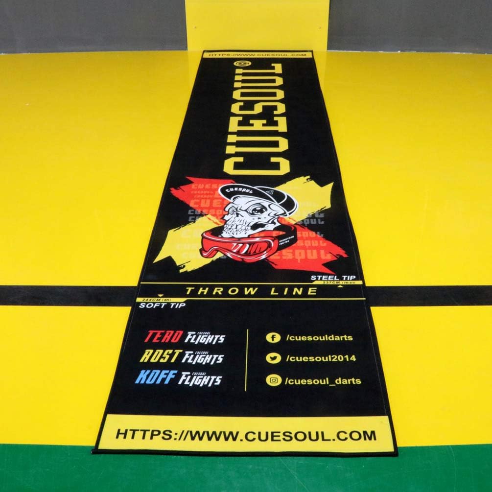 CUESOUL Heavy Duty Dartmatte enthält sowohl die offizielle Soft- als auch die Steel Tip Throwline CS