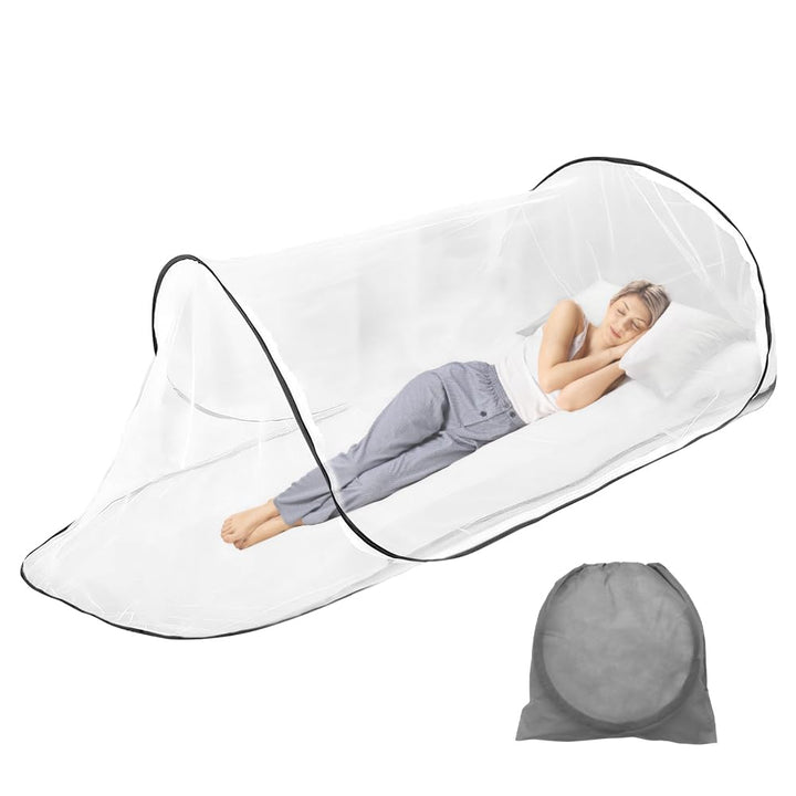 mizikuu Moskitonetz Pop Up, Faltbares Mückennetz 200 x 80 x 60 cm Einstellbare Grösse Moskitonetz Re