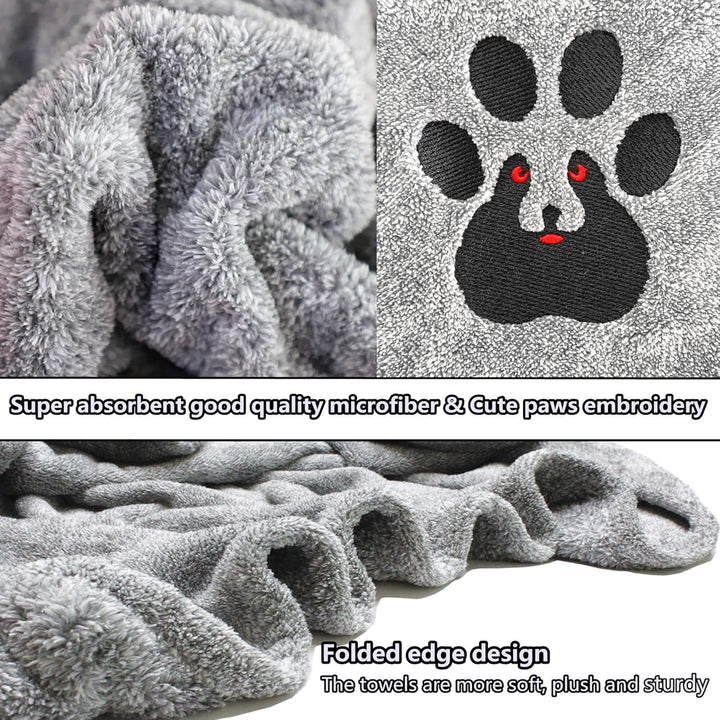 Dogvingpk Extra grosse Hundehandtücher zum Trocknen von Hunden, super saugfähig, weiche Mikrofaser,
