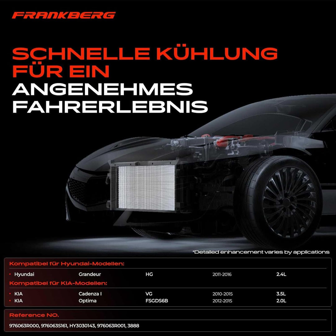 Frankberg Kondensator Klimaanlage Kompatibel mit Grandeur HG 2.4L 2011-2017 Cadenza I VG 3.5L 2010-2