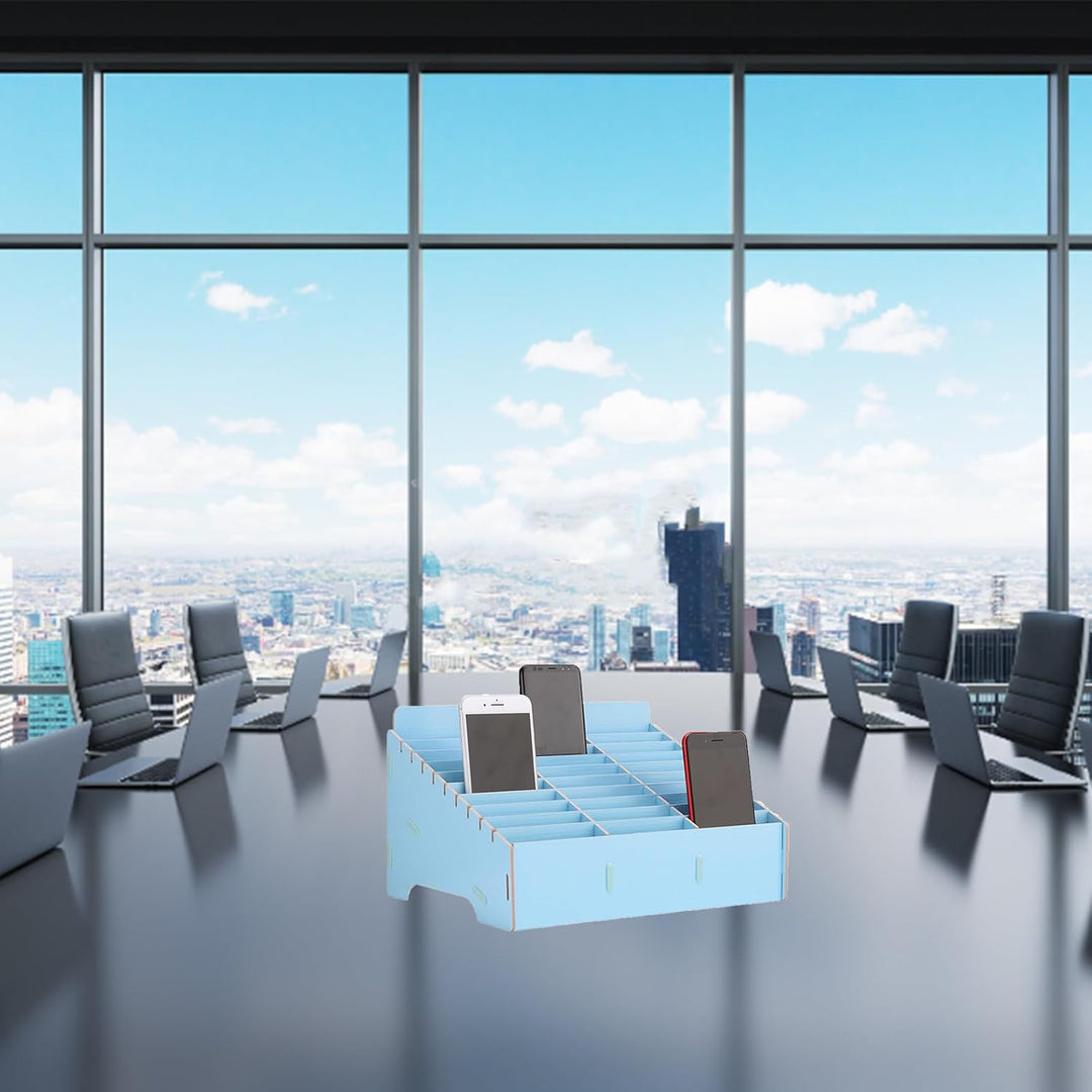 30 Gitter Handygarage Schule, Handy Hotel Aufbewahrungsbox Holz, Multi-Grid-Aufbewahrungsbox FüR Mob