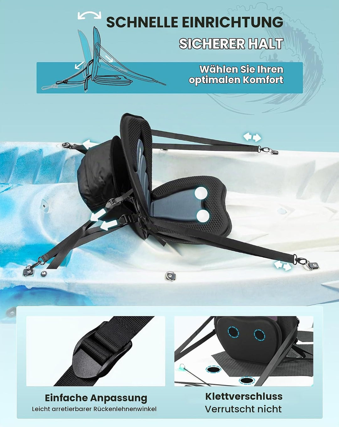 BRANTMAKER SUP Sitz für Stand up Paddle, Kajak Sitz, 120KG Tragkraft Verdickter Sup Sitz Nachrüsten,