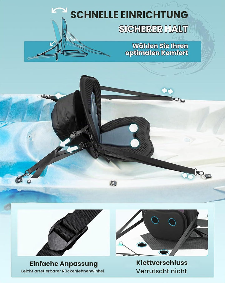 BRANTMAKER SUP Sitz für Stand up Paddle, Kajak Sitz, 120KG Tragkraft Verdickter Sup Sitz Nachrüsten,