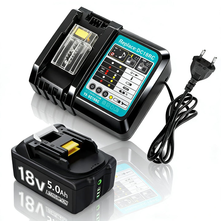 5.0Ah 18v Akku mit Ladegerät Ersatzakku für makita BL1830B BL1840 BL1850 BL1850B BL1860 BL1860B BL18