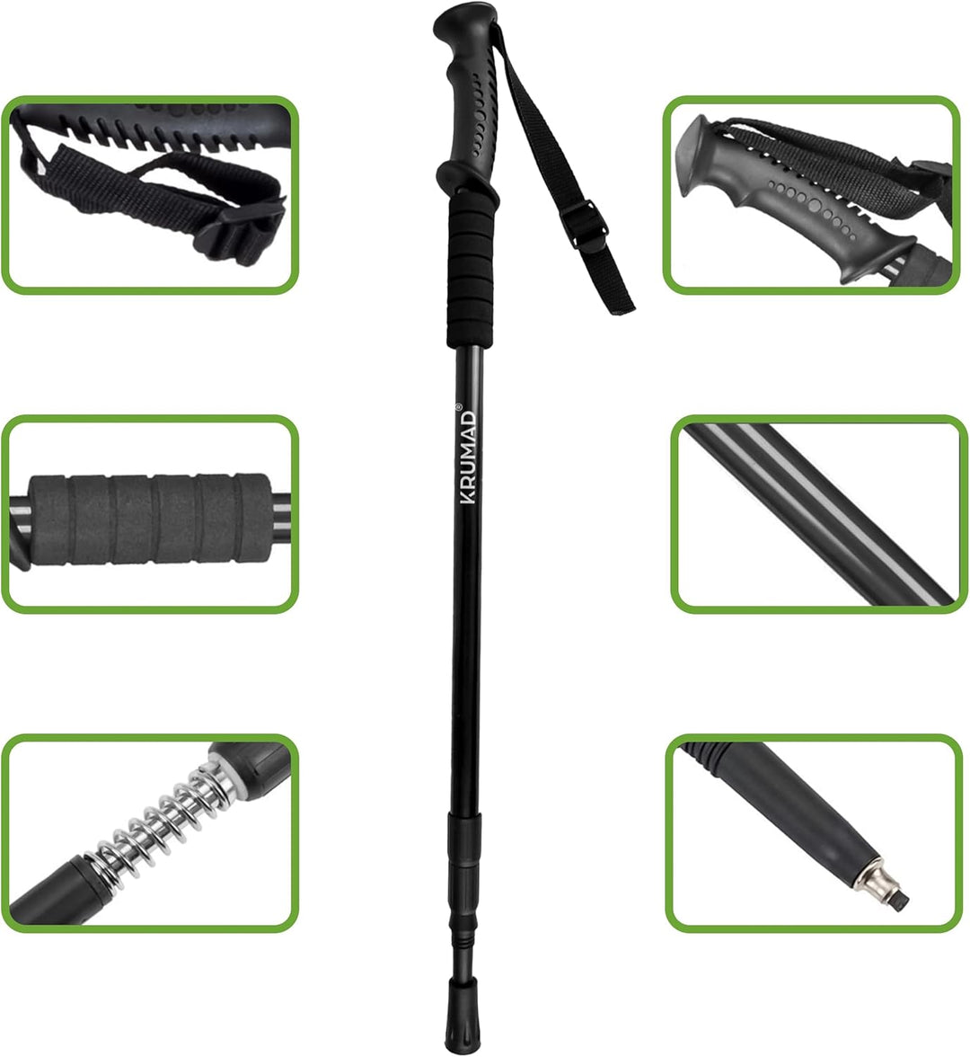 Nordic Walking Stöcke aus Aluminium, Teleskopische Wanderstöcke Verstellbar 64-134 cm, Leichte Walki