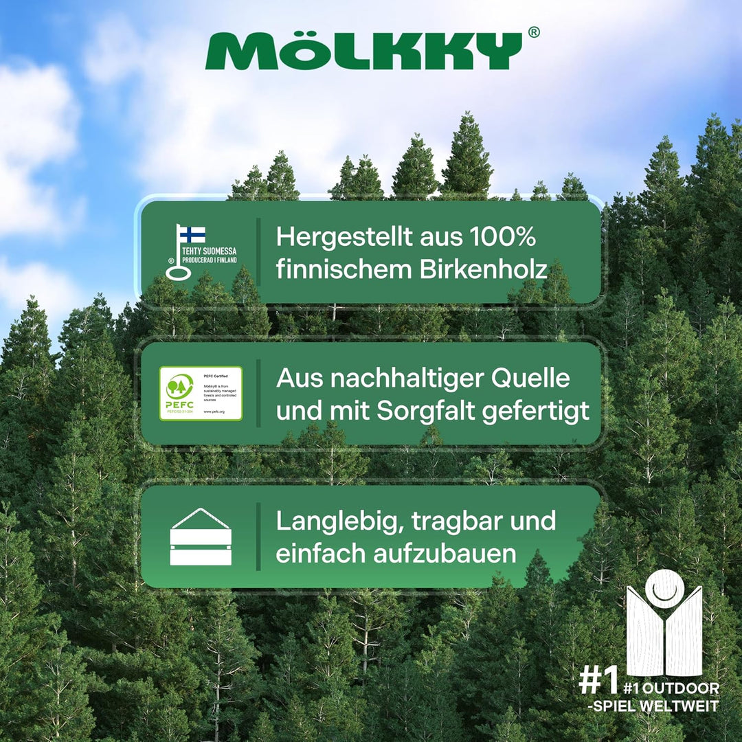 Tactic 40268 Original Mölkky in Holzkiste (Big Size) Single, Single