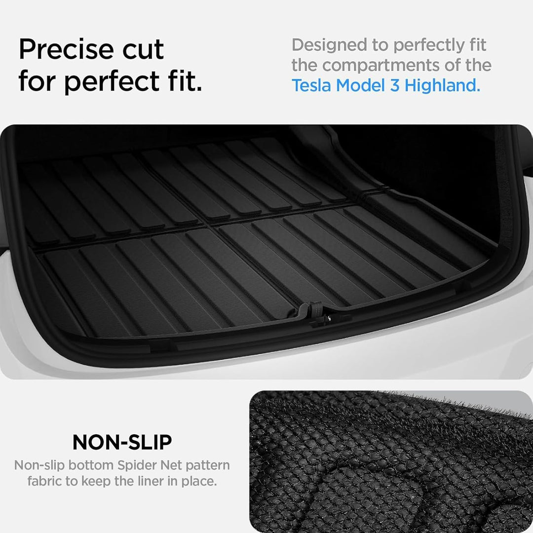 Spigen Tesla Model 3 Highland 2024 Hintere Kofferaummatte, Stossfestes XPE-Material zum Schutz der I