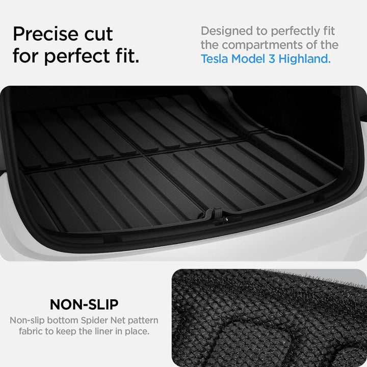 Spigen Tesla Model 3 Highland 2024 Hintere Kofferaummatte, Stossfestes XPE-Material zum Schutz der I