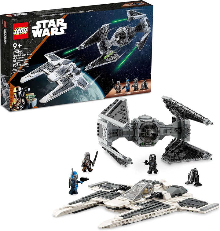 Lego Star Wars Mandalorian Fang Fighter vs. TIE Interceptor 75348 Building Toy Set, Perfect Star War