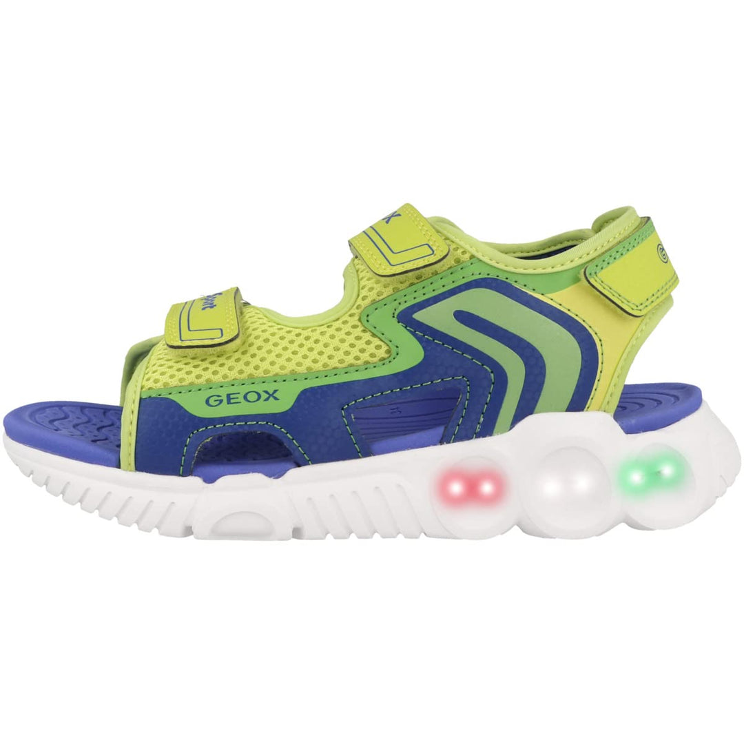 Geox Jungen J Wroom Boy Sandal 29 EU Lime Royal, 29 EU Lime Royal