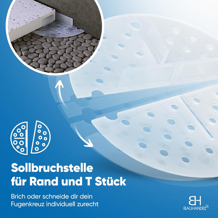 Bauhandel24 Fugenkreuze 3mm für Terrassenplatten Plattenlager Auflage Pads mit Teller Aussenbereich