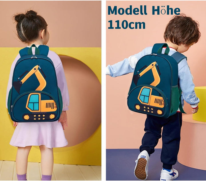 LOIDOU Kinderrucksack Jungen 13L, 38 × 14 × 30 cm, Kindergartenrucksack mit Brustgurt, wasserabweise