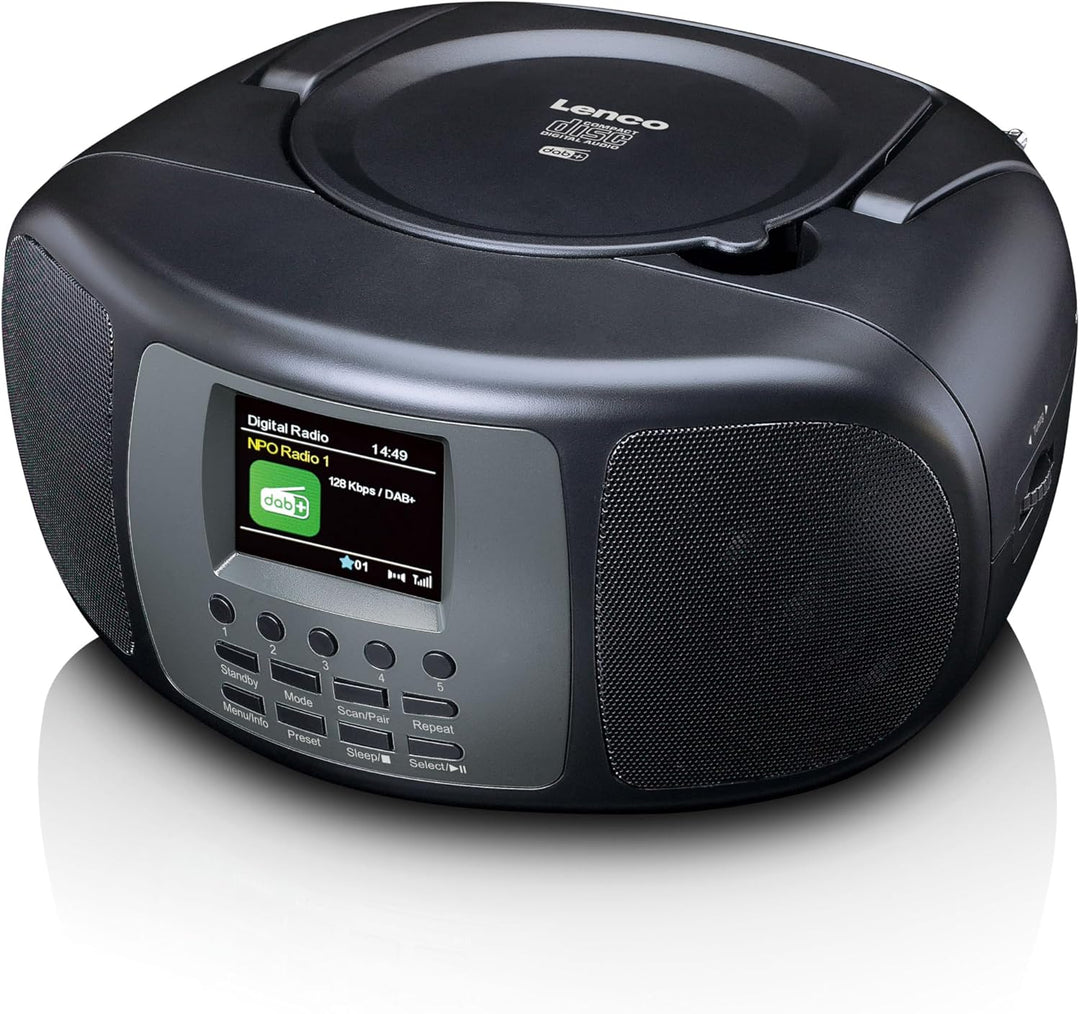 Lenco SCD-860 - tragbares CD-Radio - DAB+ und FM Radio - Bluetooth - Toploader CD-Player - 2,4 TFT D