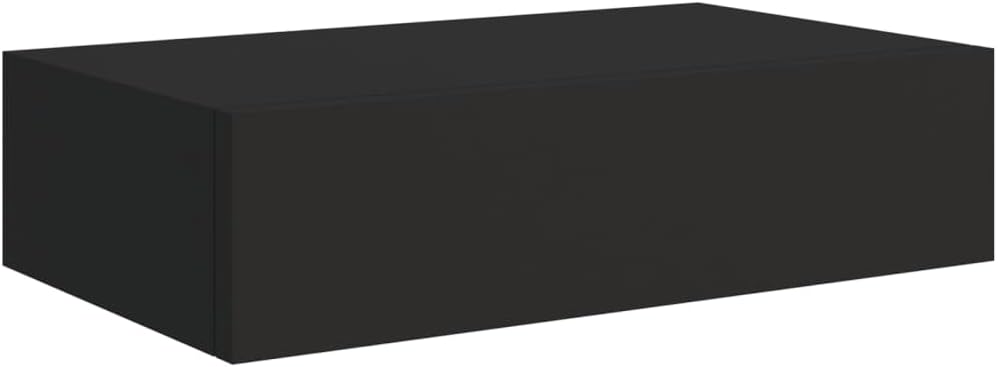 Schubladenregal 40x23,5x10 cm 2 Pcs MDF, Metall Schwarz Wandschrank Mit Schublade Mit Schublade Wand