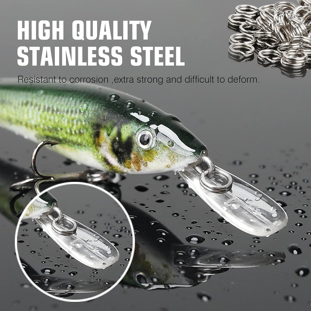 Edelstahl Split Ringe Hochfeste Salzwasser Angeln Ringe Kit Angelköder Anschluss Wirbel Split Ringe