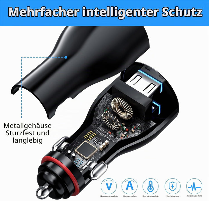 120W Zigarettenanzünder USB Ladegerät für Xiaomi Turbo Charge,USB Kfz Ladegerät Autoladegerät Dualpo
