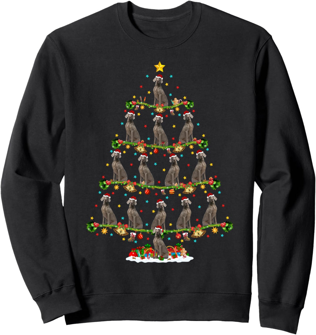 Funny Xmas Lighting Santa Weimaraner Weihnachtsbaum Sweatshirt