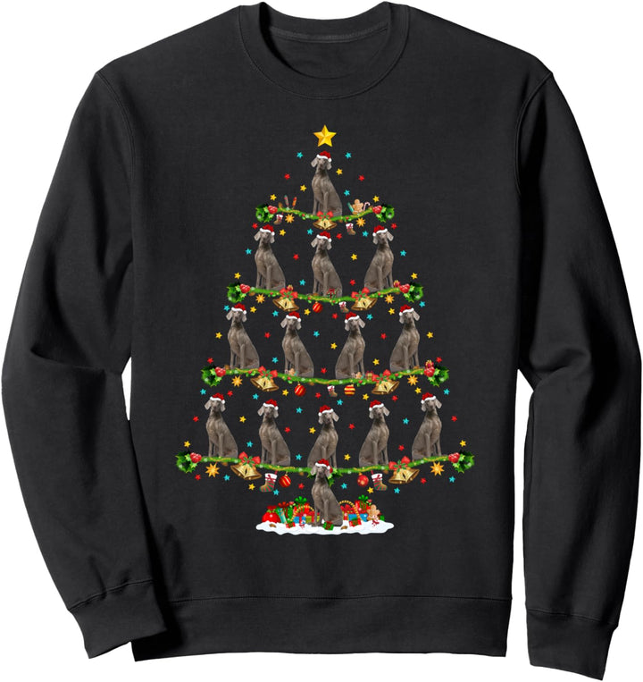 Funny Xmas Lighting Santa Weimaraner Weihnachtsbaum Sweatshirt