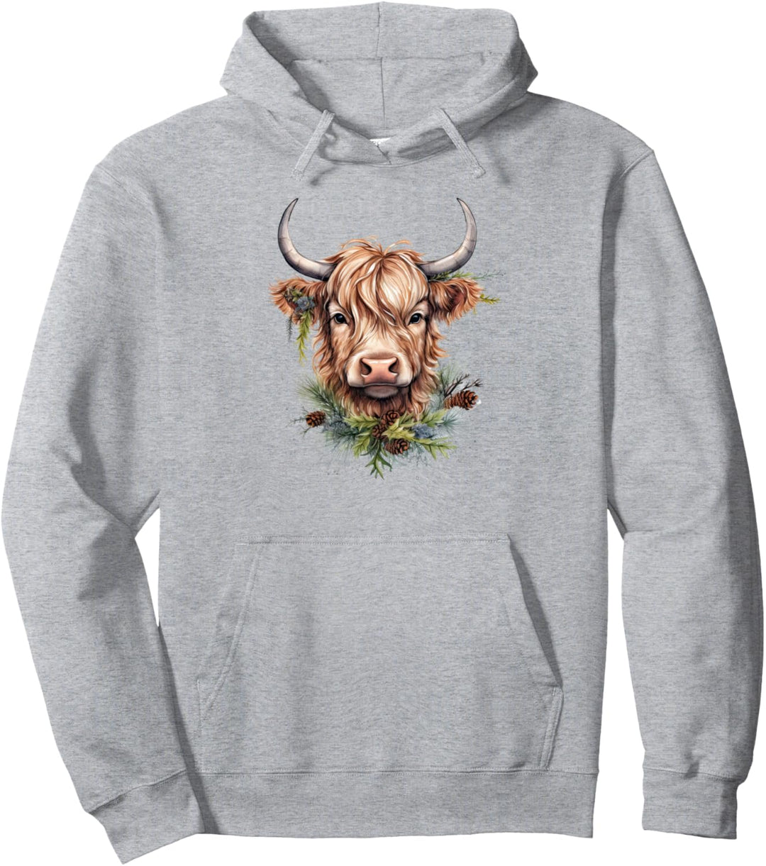 Schottische Highland Kuh Rinder Haarige Kuh Weihnachten Frau Pullover Hoodie