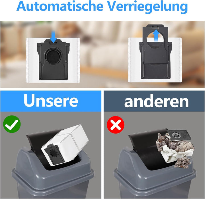 12 Stück Kohlestaubbeutel für Dreame L10s Ultra Gen 2, L10s Pro Ultra Heat, Aqua10 Ultra, X30/X40/X5