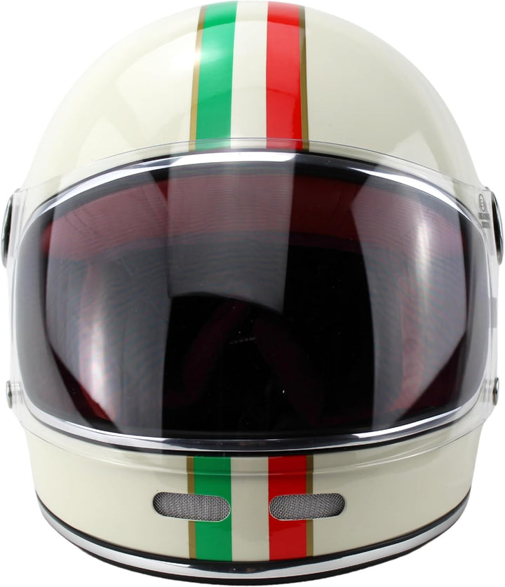 F656 Vintage Retro Full Face Motorcycle Helmets - Fibreglass Motorbike Helmets ECE Approved Crash He