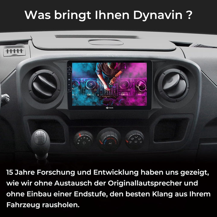 DYNAVIN Android Autoradio Navi für Renault Master Opel Movano Nissan NV400, 9 Zoll Radio mit Wireles