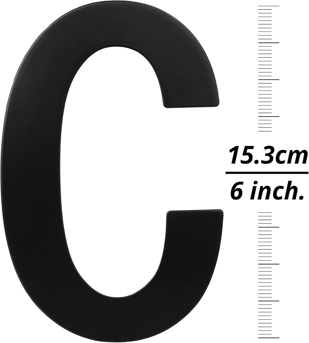 HASWARE 304 Edelstahl Moderne Hausnummer 6 Zoll/15cm Stilvolle Tür Alphabet Plakette für Strasse Hom