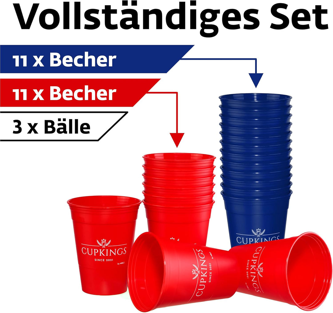 CUPKINGS Party Becher Set | 22 Hartplastik Becher Made in Germany | Festival Zubehör & Party Deko |