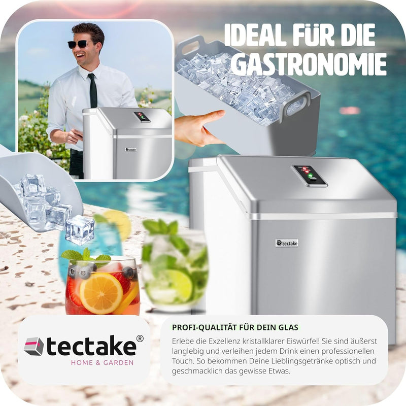 TecTake Profi Eiswürfelmaschine für klare