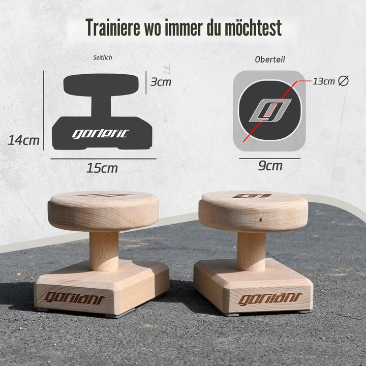 Gorletic Basic Balance Blocks - Gleichgewichtsblöcke für Handstand, Calisthenics, Liegestütze, Holzd