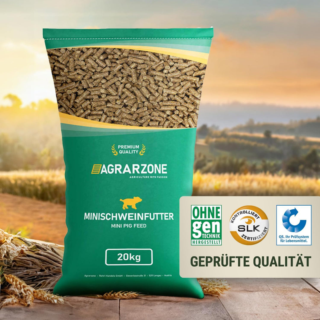Agrarzone Minischweinfutter Pellets 20 kg - Schweinefutter für Minischweine, Zwergschweine & Teacup