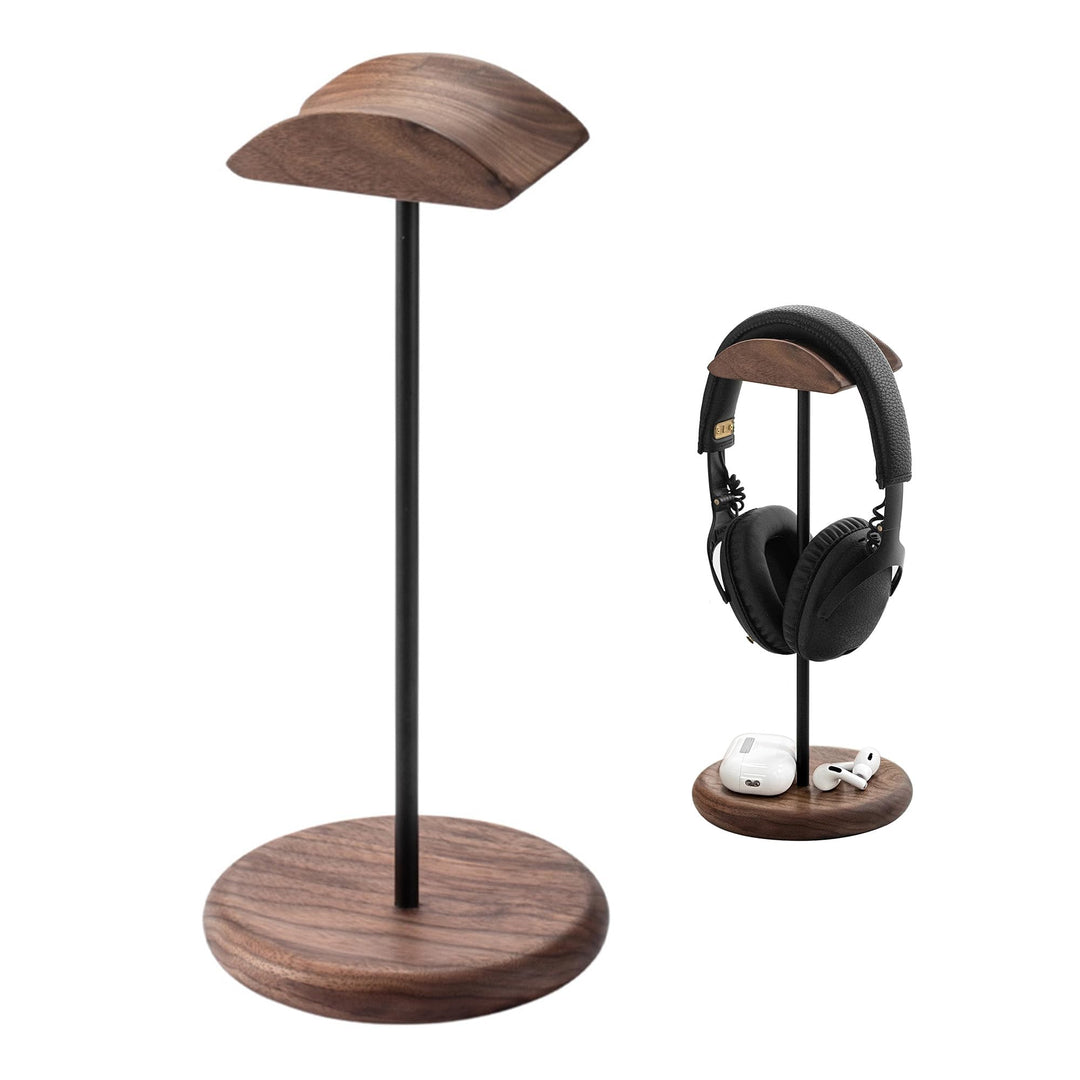 muso wood Headset Halterung Tisch Kopfhörer Ständer aus Walnussholz und Aluminium, Stabiler Kopfhöre