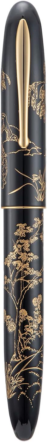 erofa Hongdian N23 Schwarz Hase Füllfederhalter, Iridium Extra Feine Feder Gold Trim, Neujahr Glück