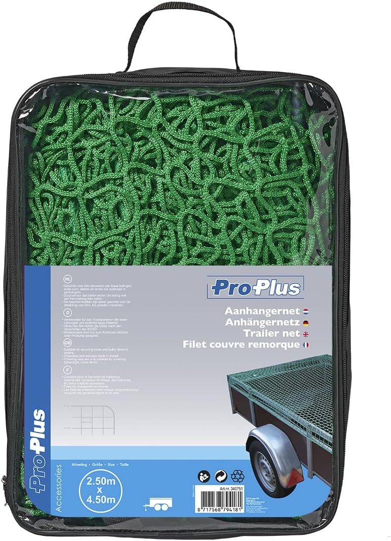 ProPlus Anhängernetz Ladungssicherungsnetz Abdecknetz 2,5 x 4,5 Single, Single