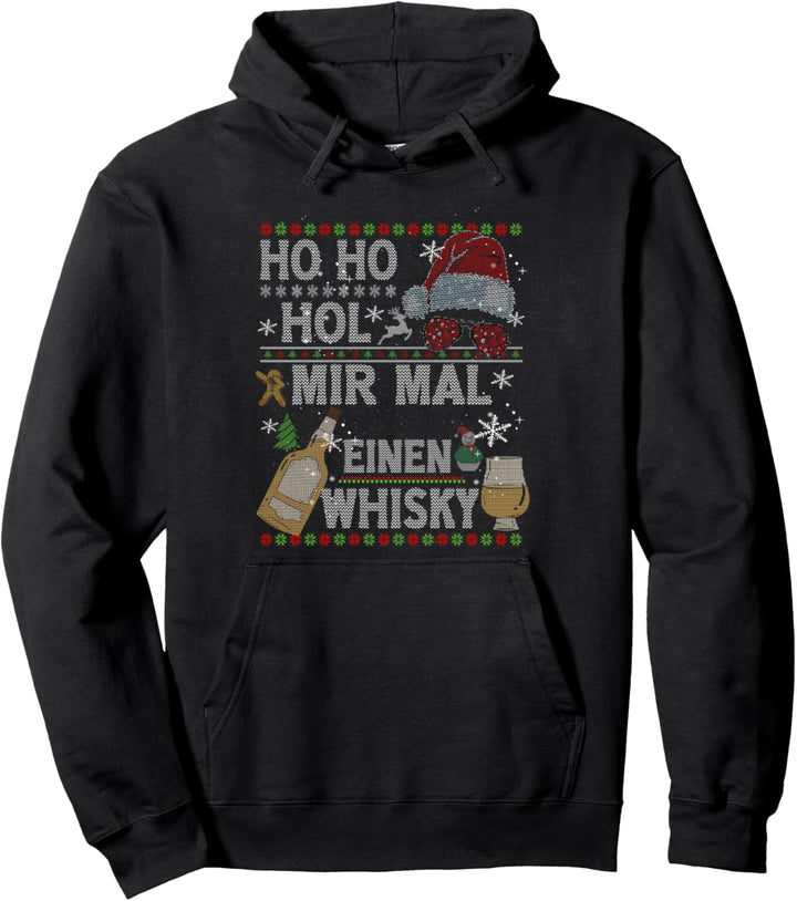 Lustiges Ho Ho Hol Mir Mal Einen Whisky Ugly Christmas Pullover Hoodie