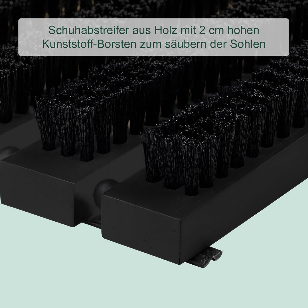 Relaxdays Schuhabstreifer, Rutschfester Boden, kräftige PP-Borsten, Aussen- & Innenbereich, Bürstenm