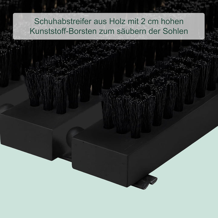Relaxdays Schuhabstreifer, Rutschfester Boden, kräftige PP-Borsten, Aussen- & Innenbereich, Bürstenm