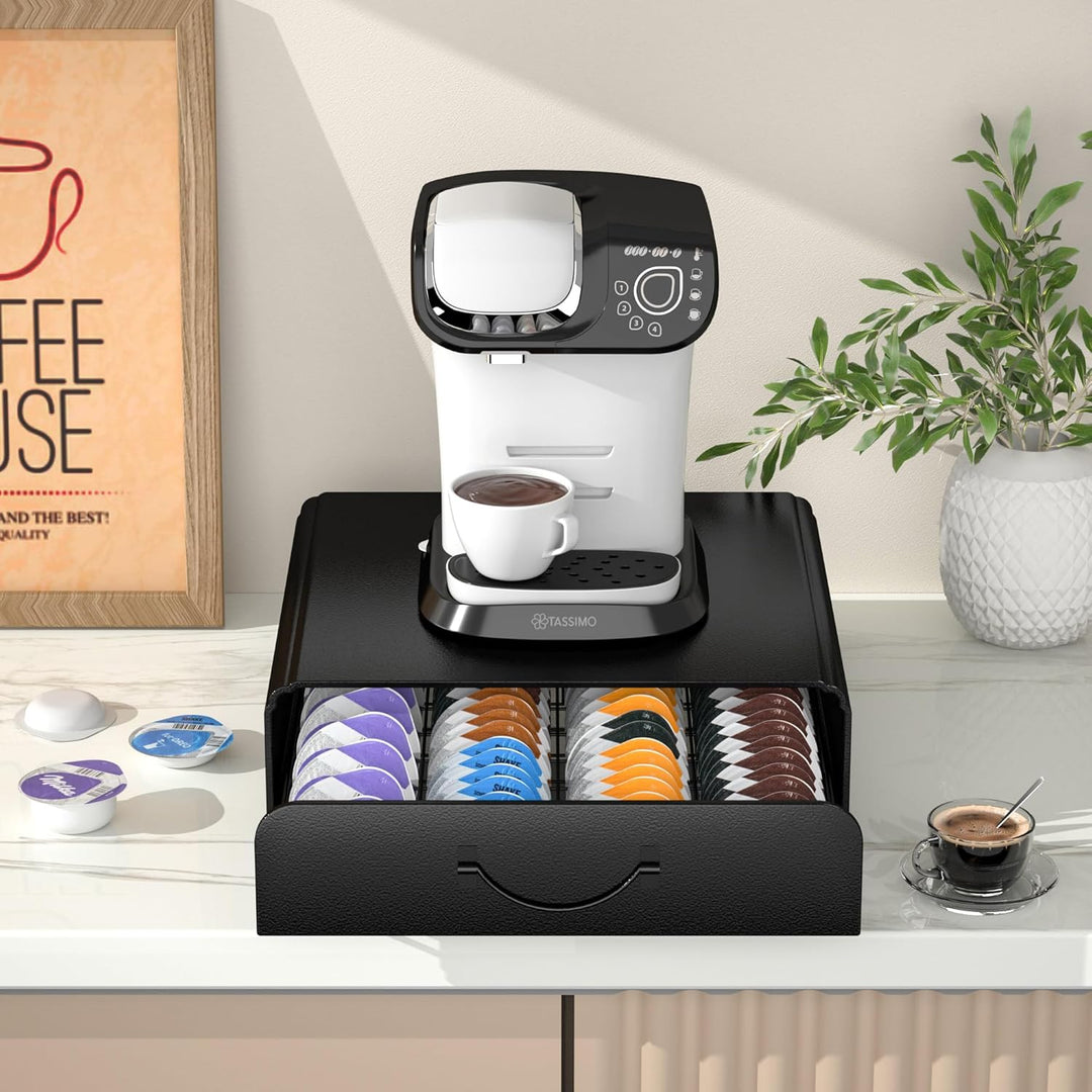 64 Kapsel kapselhalter für Tassimo Kapselschublade Schublade, Metall Kaffeekapselhalter Kapselspende