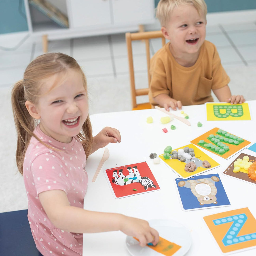 Playmais FUN TO LEARN ABC Bastel-Set für Kinder ab 3 Jahren I Motorik-Spielzeug mit 550 Stück & 14 M