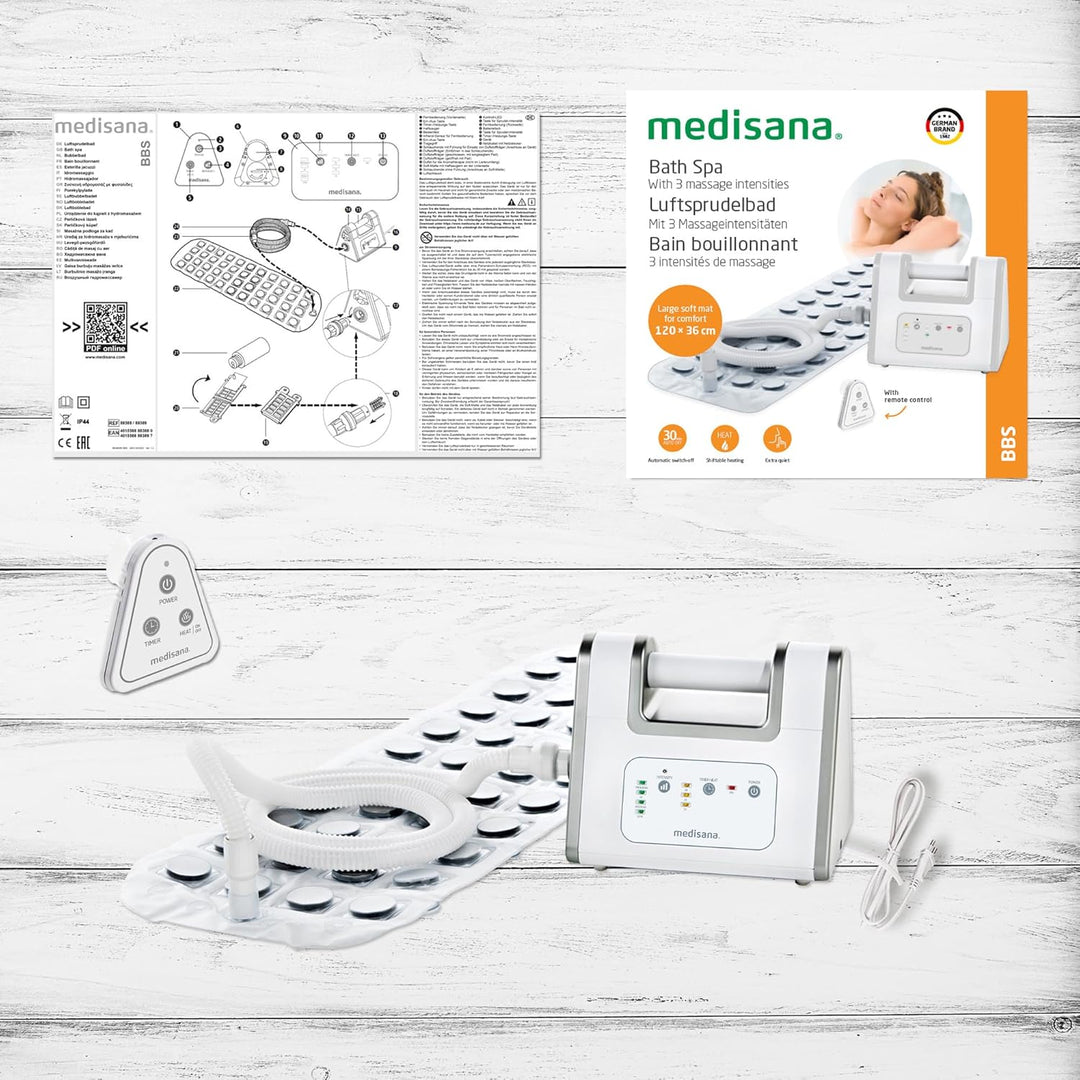medisana BBS Luftsprudelbad, Whirlpoolmatte mit Aromaspender, 3 Intensitätsstufen, Timer-Funktion, f