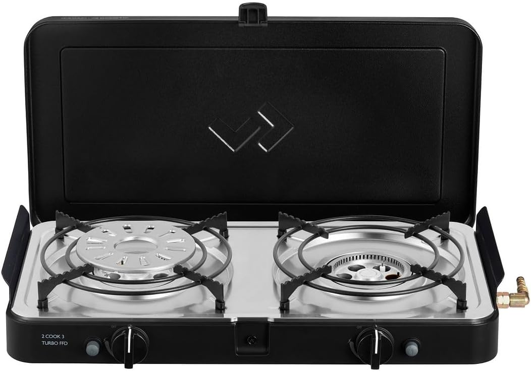 CADAC - 2 Cook 3 Turbo Deluxe - Plastik - Stahl - Aluminium - Gas Barbecue - Camping Grill - Schwarz
