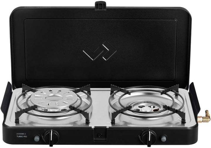CADAC - 2 Cook 3 Turbo Deluxe - Plastik - Stahl - Aluminium - Gas Barbecue - Camping Grill - Schwarz
