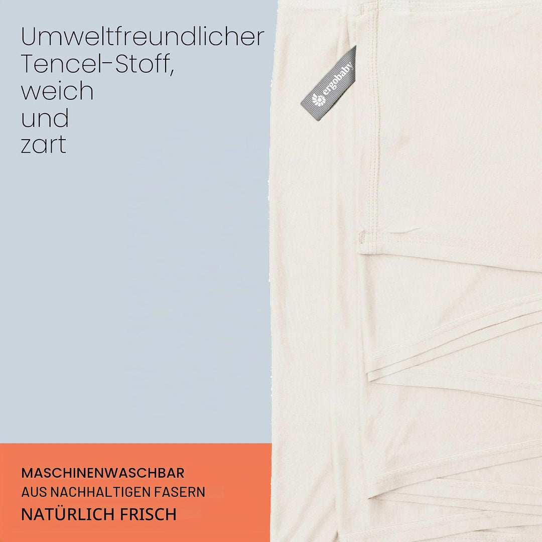 Ergobaby Babytragetuch für Neugeborene ab Geburt bis 11,3 kg, Aura Mesh Tragetuch aus recyceltem Pol