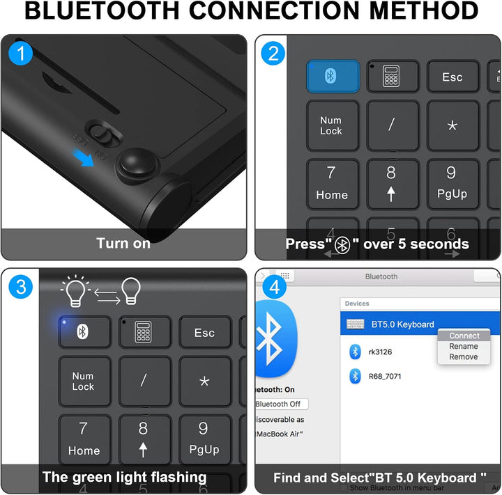cimetech Bluetooth Numpad- kabellos ziffernblock mit 22 Tasten -10 Multifunktionstasten Multimedia-K