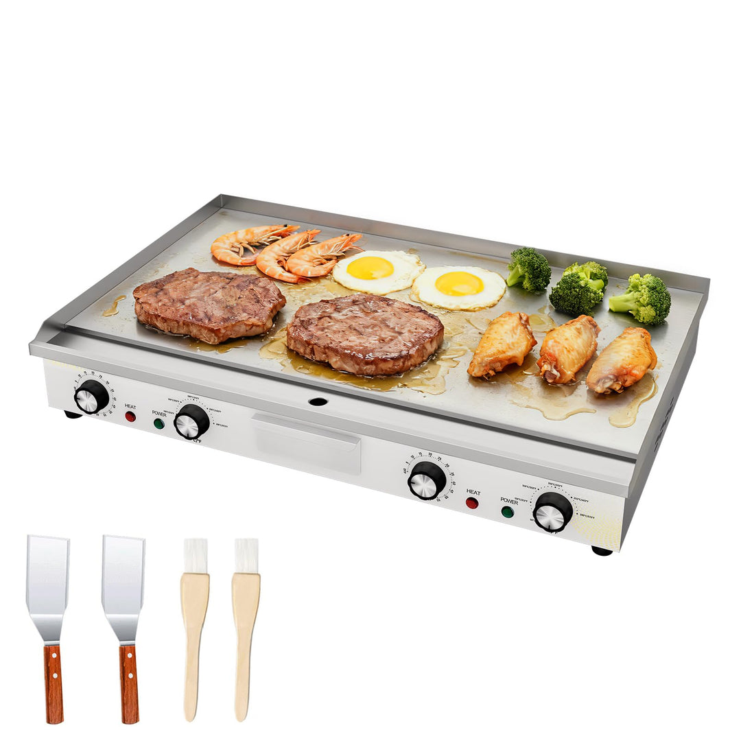 Elektrische Grillplatte, 4400W Profi Gastro Elektrogrill Elektrische Grillplatte mit 73x40 cm Grillf