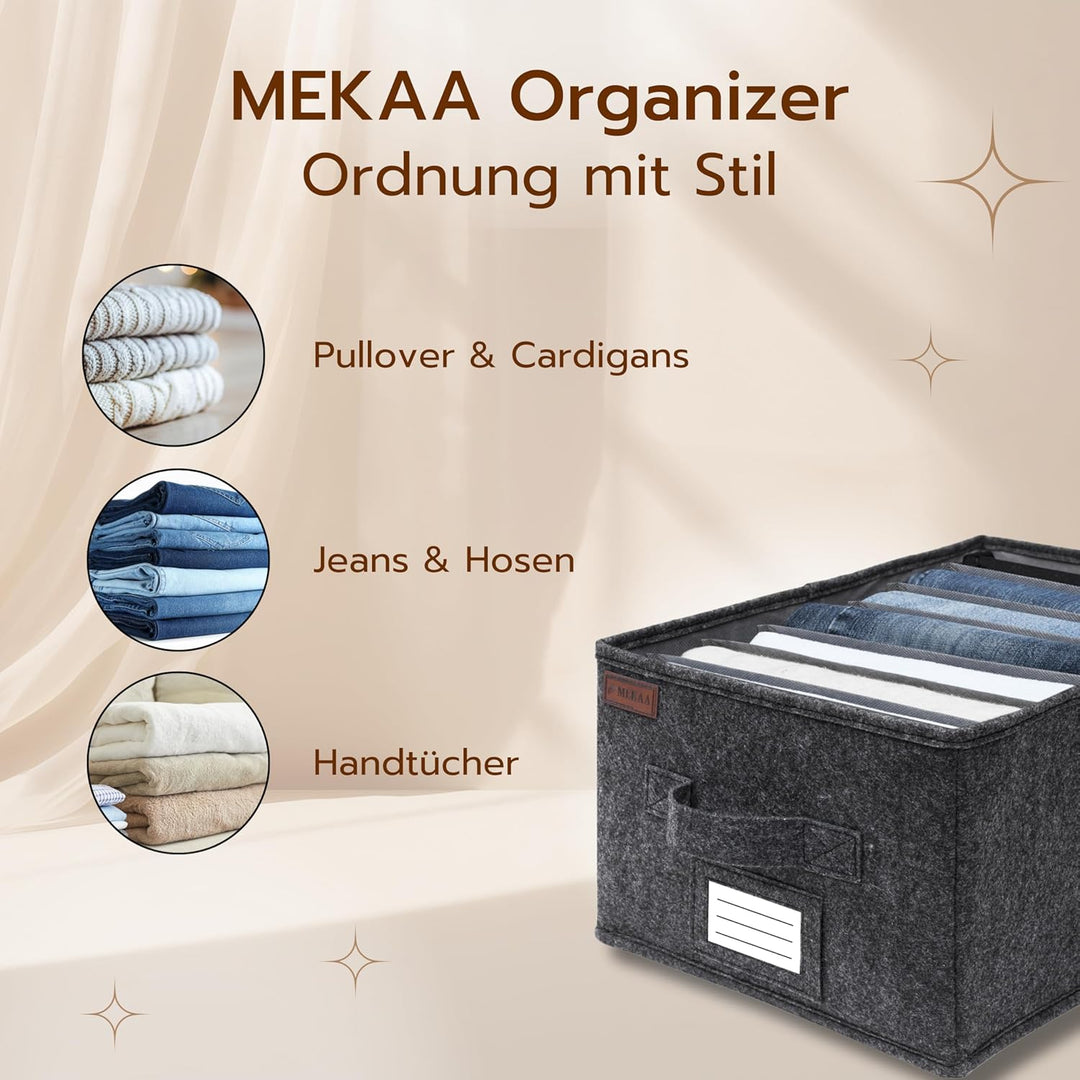 MEKAA® Hosen Organizer Für Kleiderschrank - 2er-Set - Praktische Schrank Organizer Ihrer Hosen, Pull