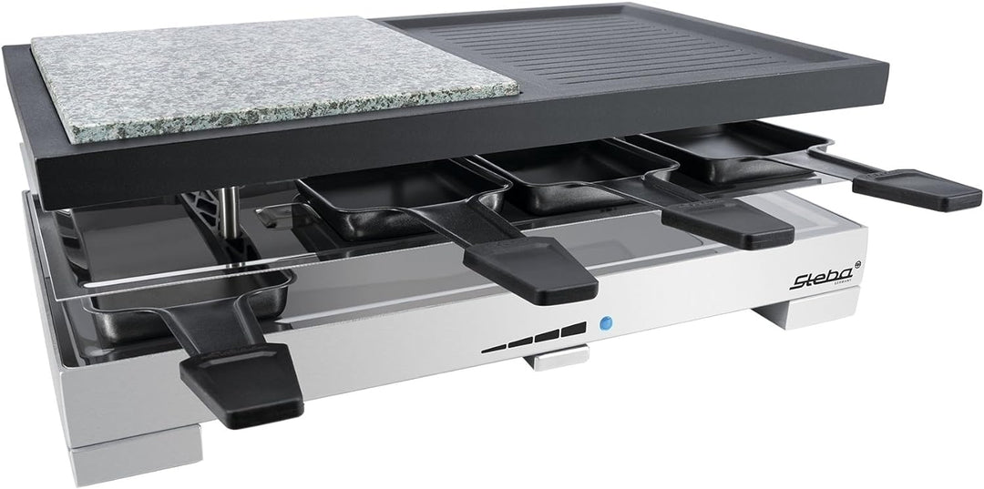 Steba RC 88 Premium Multi Raclette (1200 Watt, Pfännchenablage, 8