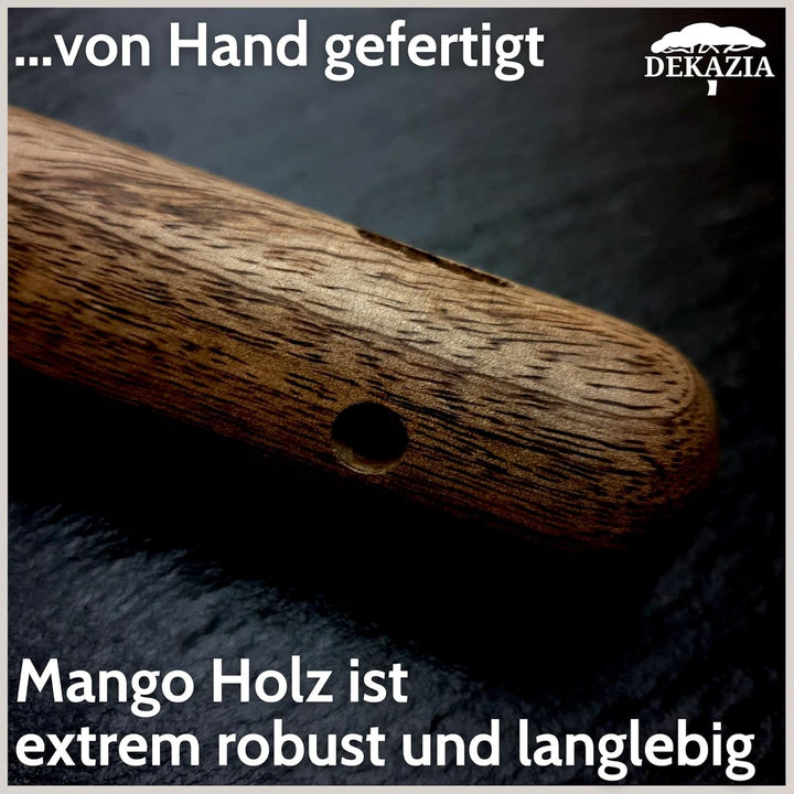 DEKAZIA® Toilettenpapierhalter Seil | Mango Holz | Klopapierhalter für WC/Badezimmer | 100%-fest dur